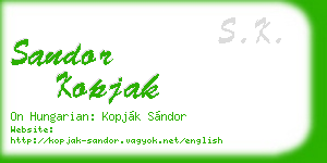 sandor kopjak business card